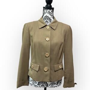 Worth New York Button Up Jacket Size 8 Tan
